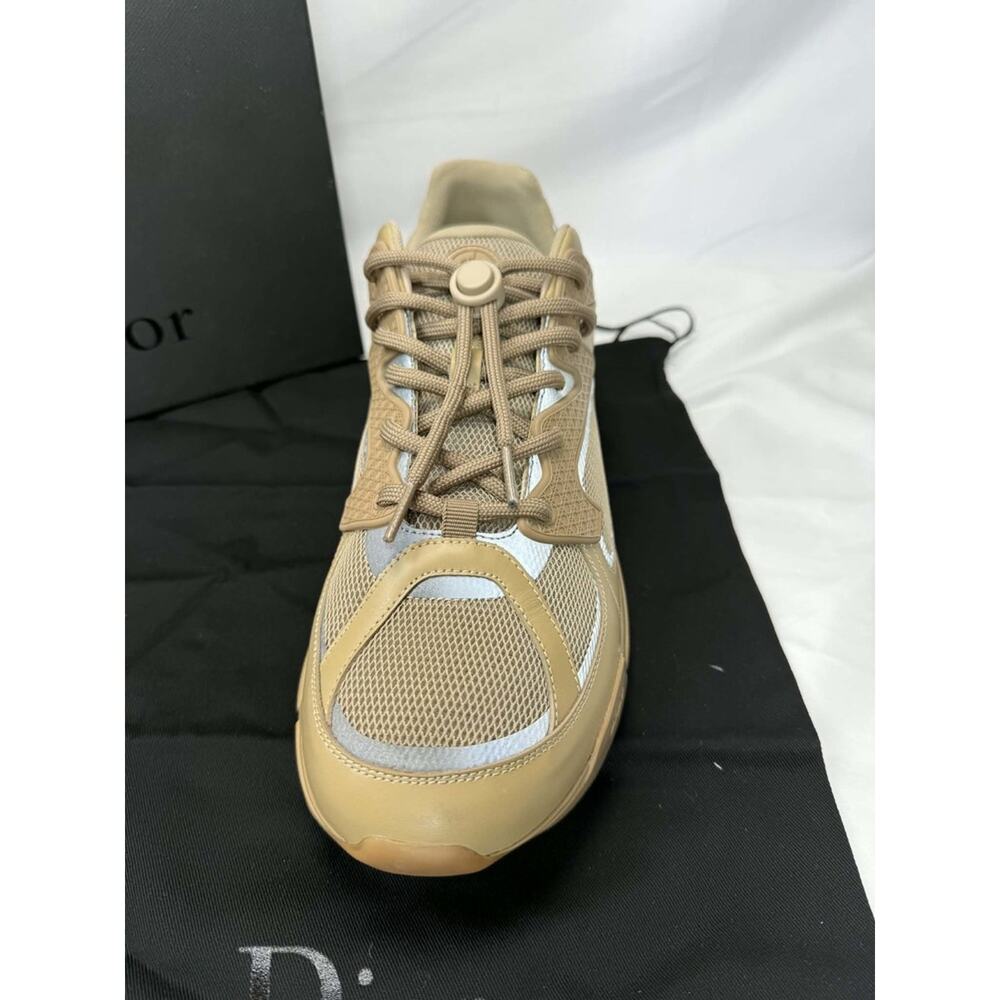 Dior B24 Beige Mesh Leather Trainers Size 46 EU/ 13 US SPB-TS 343339 - Picture 5 of 13